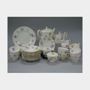 Thirty-two Piece Crown Staffordshire Porcelain Tea Service.