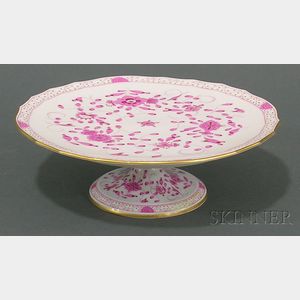 Meissen Porcelain Purple "Indian" Pattern Footed Cake Plate