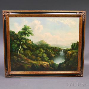 American School, 20th/21st Century Mountain Landscape with River and Falls, 19th Century Style.