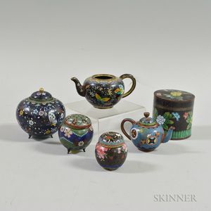 Six Pieces of Cloisonne Tableware