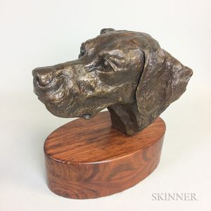 Robert Wehle (New York, 1920-2002) Bronze Bust of a Dog