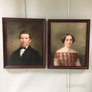 American School, 19th Century Portraits of a Man and Wife