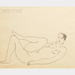 Henri Matisse (French, 1869-1954) Nu couché, jambe repliée (Étude de jambes)