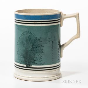 Dendritic Mocha and Slip-decorated Quart Mug