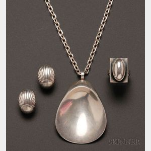 Three Pieces of Georg Jensen Jewelry