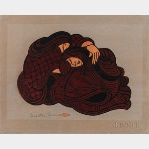 Yoshitoshi Mori (1898-1992),Two Stencil Prints