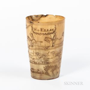 English Carved Horn Cup