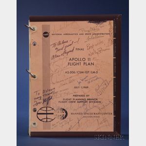 N.A.S.A. Final Apollo 11 Flight Plan with Astronauts' Signatures