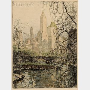 Tanna Kasimir-Hoernes (Austrian, 1887-1972) Lot of Two New York Views: New York, Montaque