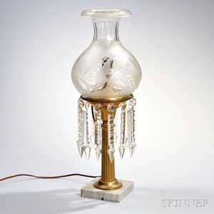 Astral Lamp with Cut Glass Shade