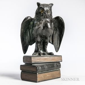 Small Owl on Books Sculpture