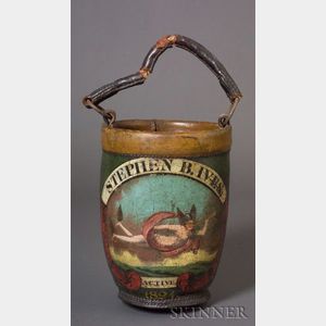 Paint Decorated Leather Fire Bucket