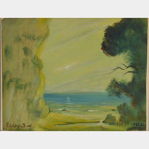 Louis Michel Eilshemius (American, 1864-1941) Shoreline with Trees