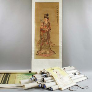 Approximately Twenty-two Contemporary Asian Scrolls. 