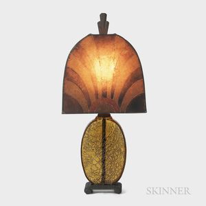 Art Deco Table Lamp with Mica Shade