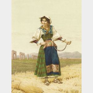 Filippo Indoni (Italian, 1842-1908) Peasant Girl with Sickle