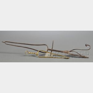 Wrought Iron and Brass Pipe Tongs