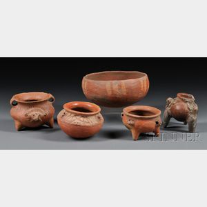 Five Central American Pre-Columbian Vessels