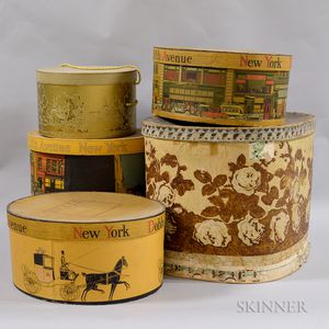 Five Decorated Hat Boxes