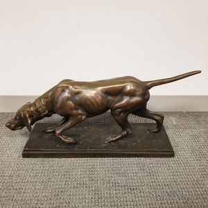 Bronze Sculpture of a Pointer After Jules Moigniez (French, 1834-1894)