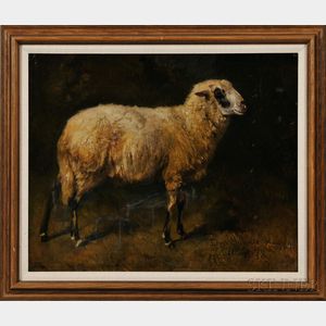 Ernst Adolf Meissner (German, 1837-1902) Portrait of a Sheep