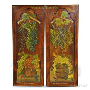 Two Grapevine-painted Panels