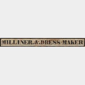 Painted "MILLINER.&.DRESS-MAKER" Trade Sign