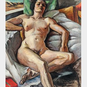 Virginia True (American, 1900-1989) Reclining Nude