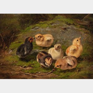 Arthur Fitzwilliam Tait (American, 1819-1905) Chickens