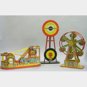 Three Lithographed Steel Toys
