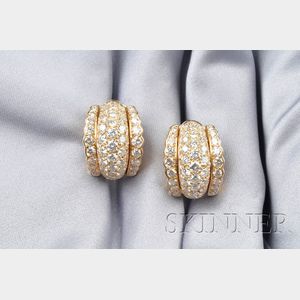 18kt Gold and Diamond Earclips, Heyman Brothers