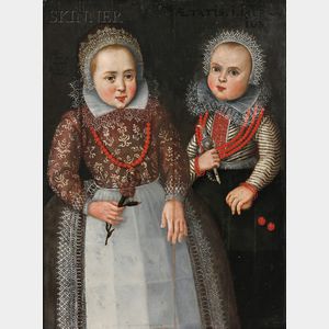 Dutch School, 17th Century Portrait of Two Sisters