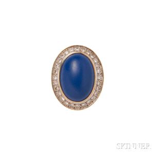 14kt Gold, Lapis, and Diamond Ring