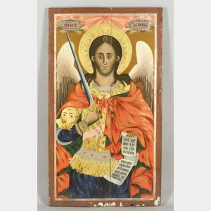 Monumental Russian Icon of an Archangel