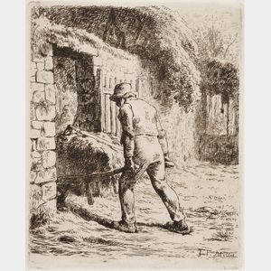 Jean François Millet (French, 1814-1875) Le paysan rentrant du fumier