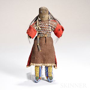 Plains Beaded Hide and Cloth Doll