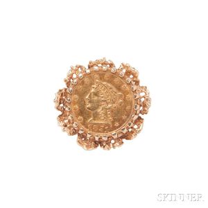 14kt Gold Coin Ring