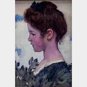 Harry Mills Walcott (American, 1870-1944) Profile Portrait of a Young Girl