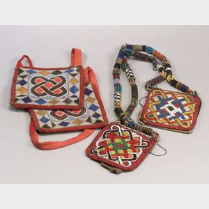 Two African Beaded Cloth Items