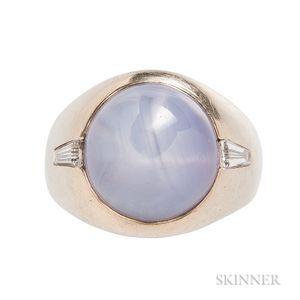 14kt White Gold and Star Sapphire Ring