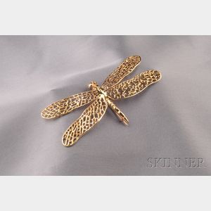14kt Gold Dragonfly Brooch