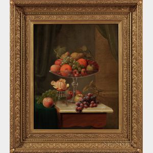 American School, Late 19th Century Large Still Life with Summer Fruits