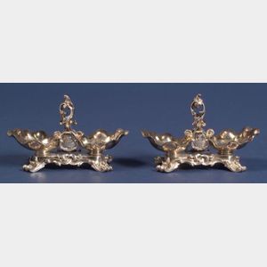 Pair of Russian Silver Double Salts