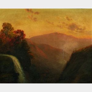 Charles H. Chapin (American, 1830-1889) Mountain Waterfall, Autumn