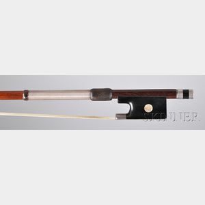 French Silver-mounted Violin Bow, Jacob Eury, c. 1820