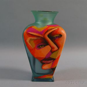 Richard Budman Glass Face Vase