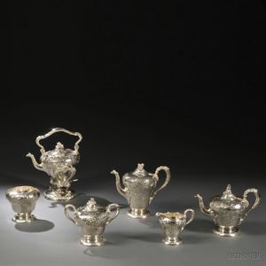 Six-piece Marcus & Co. Sterling Silver Tea and Coffee Service