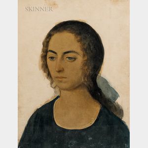 Maurice Minkowski (Polish, 1881-1930) Portrait of a Woman in Blue