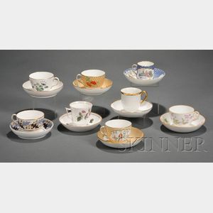 Eight Wedgwood First Period Bone China Cups and Saucers