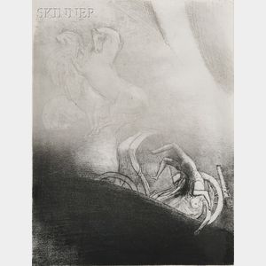 Odilon Redon (French, 1840-1916) Il tombe à l'abîme, la tête en bas